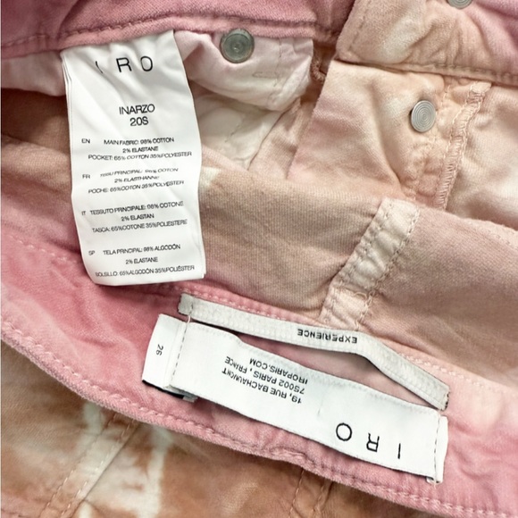 IRO INARZO Pink Tie-Dye Button Fly High Rise Shorts Women’s 26 Cotton Stretch - Picture 10 of 11